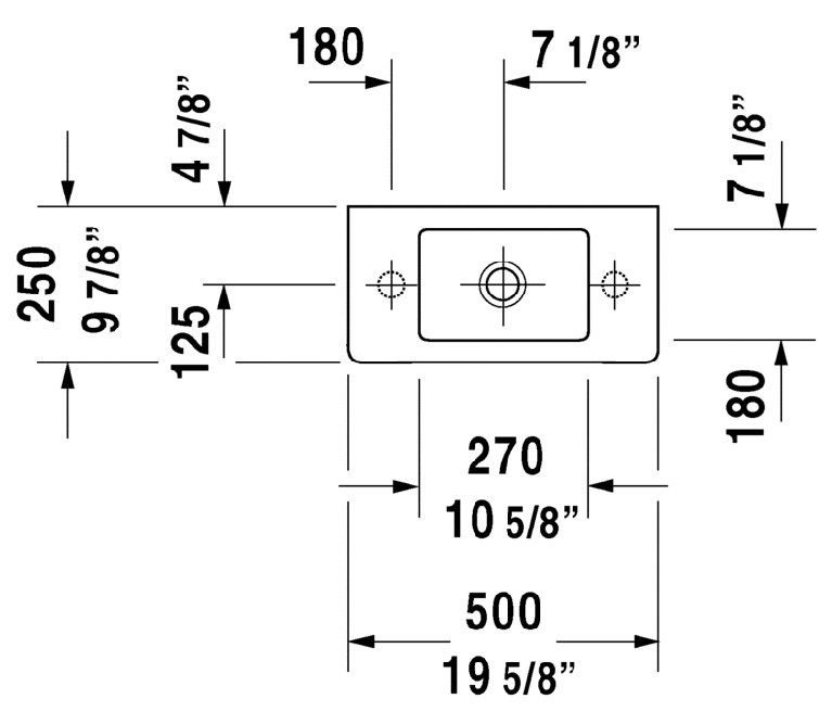 Duravit Vero Ceramic Rectangular Vessel Bathroom Sink with Overflow